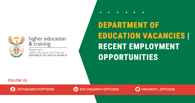Department Of Education Vacancies 2025 | Apply Today Department Of Education Vacancies